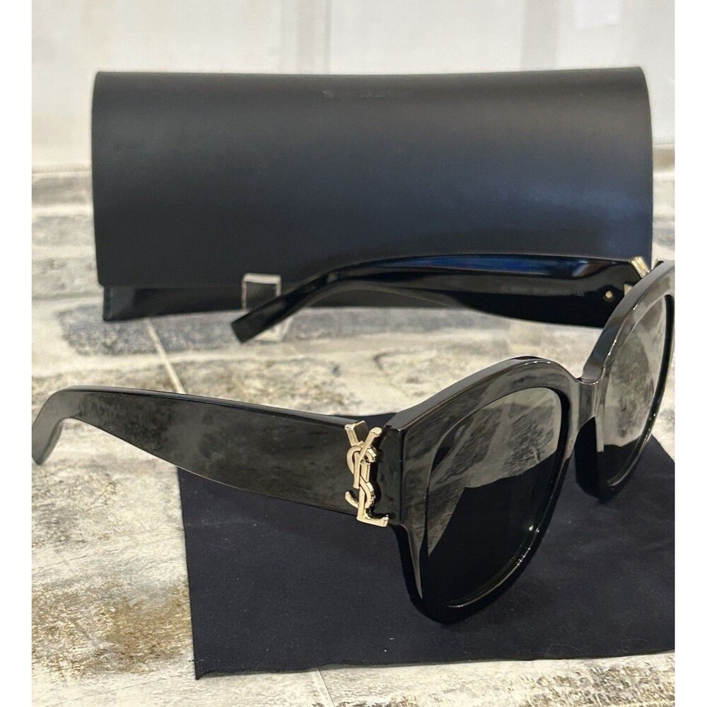 Saint Laurent Monogram SL M95/F Sunglasses 001-Black Gray Made In Italy — New